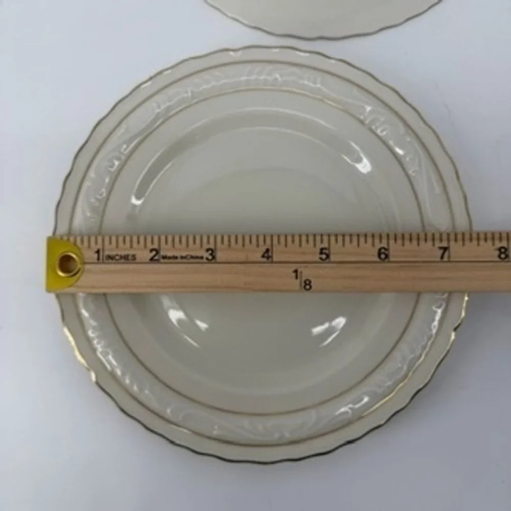 Vintage Bavaria Sonnenporzellan D&R Weiden Stadt Gold Trim Plates Set of 4 7.5in